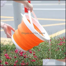 Other Home Garden 5L Folding Bucket Portable Sil Car Wash Outdoor Fishing Travel Camp Storage Drop Del Dh0Yq