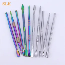 Retail smoking accessories high quality metal stainless steel tips dab wax tool kit gift box vape dabber carving tools for concentrate oil waxs