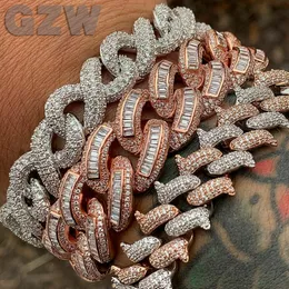 Bling Infinite Big Cuban Link Chain Bracelet Bangle for Men Iced Out Prong CZ Stone Cubic Zirconia Hip Hop Grunge Wristband Punk Rock Jewelry Bijoux Gifts for Guys