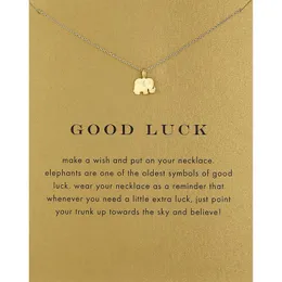 Кулон Ожерелья 2022 Прекрасный слон Короткая цепочка Choker Ожерелье для Женщин Золотое желание с картой Украшения в качестве подарочного золота Удача