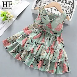 HE Hello Enjoy Baby Girls Dress Summer Kids Girl Princess Floral Children Dresses Party Casual Costume Clothing 220426