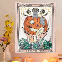 Svamp tapestry tarot vägg hängande vintage katt psykedelisk magi halloween hippie mattor sovsal dekor boho hem j220804