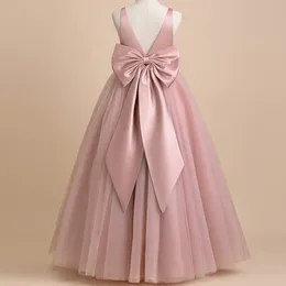 2022 Çiçek Kız Elbise Düğünler Prenses Tül Aplike Payetli Kanat Çocuk Kat Uzunluk Kız 'Pageant Abiye İlk Komünyon Elbiseler