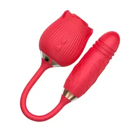 Rose Vibrator Toy for Women Sucking Vibrators with Vibrating Egg 2 in 1 Tongue Licker Adult Sex Toys for Couples