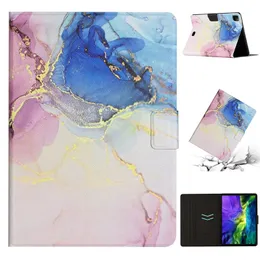 Mermer flip deri kılıfları iPad 10.2 10.5 Hava Air2 9.7 iPad Pro 11 Air4 10.9 Geometri Patchwork Geometrik Taş Kaya Kart Yuvası Cüzdan Kapak Tutucu Stand Tablet Torba Çantası