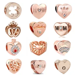 New Popular 925 Sterling Silver Summer New Rose Gold Heart Shaped Mother's Day Collection Balloon Charm per bracciale fai da te