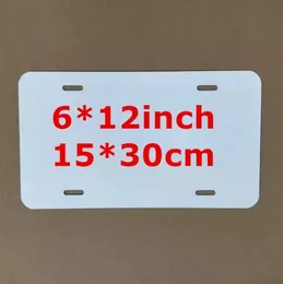 15 x 30 cm, 4 Löcher, 600 Stück, Sublimationsdruck, Metall-Aluminium-Kfz-Kennzeichenschilder für kundenspezifische Designarbeiten, 0,5 mm Dicke, Seeversand DAP482