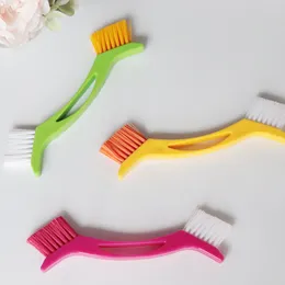 Double Bow Brush Groove Gap Cleaning Brush Soft Brestle Hard Bristle Double Head Kitchen Windows Biskbänk Hem Apparat Rengöringsverktyg