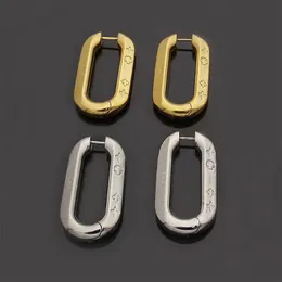Pendientes de aro chapados en oro de 18 quilates de acero inoxidable Pendientes de rectángulo en V de moda clásica Diseñador para mujeres Regalos de joyería de lujo europeos