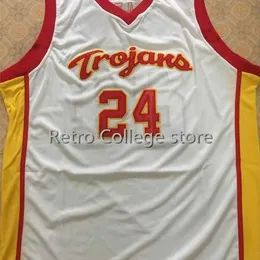 XFLSPメンズ24 Brian ScalaBrine USC Trojans Basketball Jersey刺繍ステッチメンズジャージ