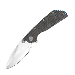 R5312 rolamento de esfera Faca dobrável D2 Ponto de gota de acetinamento Blade TC4 Titanium liga Flipper Flipper Fast Open Pocket Knives com Reparo 2 Styles de alça