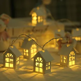 Strängar 10led Garland ljus på gatan trähussträngslampor rum dekoration sagan ljus julfest semester lysslys ledd