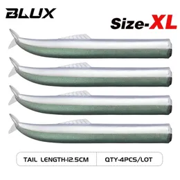 Blux flaş kum yılan balığı 10cm125cm yumuşak balıkçılık cazibesi kuyruk jig kafası minnow yapay yem tuzlu su denizi bas swimbait mücadele dişli 220523