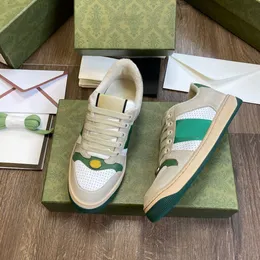 Sapato verde Ggs''gg Stripe Itália Manteiga Clássico Sujo Vermelho Casual Sapatos de Lona Luxurys Designers Distressed Trainer Screener Sneakers Splicing Sneaker