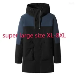 Piumino da uomo Parka Arrivo di alta qualità Inverno Uomo Lungo con cappuccio Imbottito Abbigliamento ispessito Caldo Casual Cappotto spesso allentato Plus Size XL-5XL6XL7XL