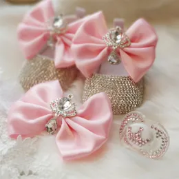 Dollbling Born Set regalo 3 pezzi Scarpette per bambini di lusso Fascia per capelli Ciuccio Rosa Lolita Corona Gioielli con diamanti Corredino Balletto scintillante 220808