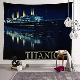 Gobeliny niestandardowe Titanic Tapestry Domowe salon wystrój ściany impreza estetyczna wiszące koc do sypialni 1-12-1-26 Tapestries