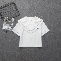 衣類は女の子のための日本の学校のユニフォームをセットします半袖の白いシャツとスカートJKセーラースーツトップ