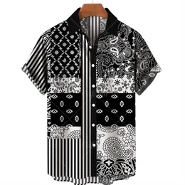 Mens roupas 3d Camisa havaiana Homem Moda Caixa de caju de camisetas geométricas Camisas impressas Singlebreted Shirt For Men Tops 220712