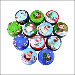 Christmas Suit Scented Candle Jar With Hand Gift Box Candy Flower Tea Tin Round Drum Metal Can Drop Delivery 2021 Packing Boxes Office Sch