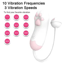 App trådlös vibrator vagina boll g-spot klitoris stimulator hoppande ägg kvinnlig onani katt tass palm kärlek sexiga leksaker