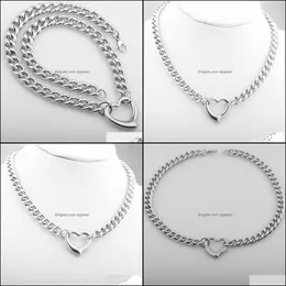 Pendant Necklaces Pendants Jewelry Ladies Fashion Sexy Titanium Steel Stainless Hollow Heart-Shaped Twisted Collar Necklace Valentines Day