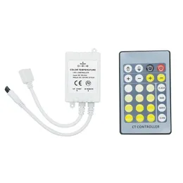 وحدات التحكم Szyoumy 24 Key IR IR Remote Dimmer DC12-24V Dual White CCT Color Terge Controller مع سطوع ضوء الشريط LED