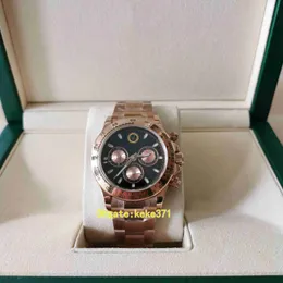 Relógios de pulso masculinos de qualidade perfeita 116505 40mm ouro rosa luminescente mostrador preto ETA Cal.4130 cronógrafo funcionando relógio mecânico automático masculino Mr Watches.