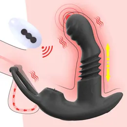 NXY anal leksaker vibrerande prostata massager vibartors för hane med fördröjning ejakulation ring testikel scrotum stimulerar teleskopplugg 220506