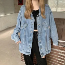 Feynzz 여자 느슨한 봄과 가을 5xL Longleeved Denim Jacket Womens Winter Allmatch Fashion Jacket Trend Top 220816