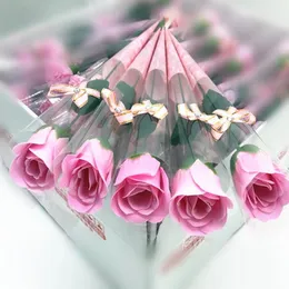 Dekorativa blommor kransar 1 st artifical rose blommor bröllop gåva till gäster alla hjärtans dag flickvän pojkvän brudtärna present s