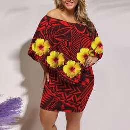 NoisyDesigns Red Summer Holiday Party Boho Maxi Dress Women's Off Shoulder Polynesian Plumeria Floral Ruffles Elegant Sexy 220627
