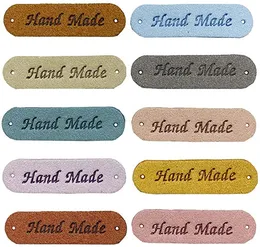 Sömnadstaganden PU Läder Etikett Kläder Handgjorda Embossed Tag Embellishment Sticka DIY Tillbehör för Jeans Väskor Skor Hat