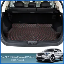 1PCカースタイリングGeely Altas Emgrand X7 Sport 2016-2024レザー防水自動貨物ライナーアクセサリー用カスタムリアトランクマット