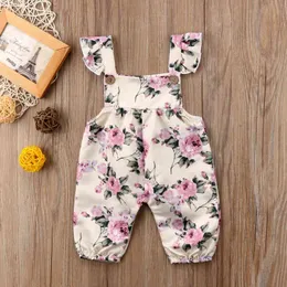 Emmababy Mode Sommer Mädchen Overalls 0-24 M UNS Neugeborenen Kleinkind Baby Mädchen Floral Print Romper Overalls Casual Outfit kleidung G220521