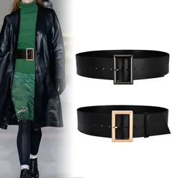 Belts High Quality 6.4CM Wide Women Cowhide Belt Luxury Designer Leather Hight Waist Waistband Female Dress Match Coat Shirt BeltsBelts
