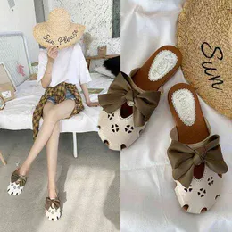 Sandals Slippers Vrouwen Slijten 2022 Zomer Nieuwe Veelzijdige Koreaanse Mode Strand Schoenen Platte Bodem Sandalen Baotou Semi 220427