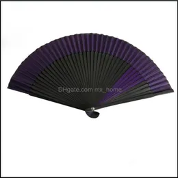 Party Favor Event Supplies Festive Home Garden Vintage Chinese Spun Silk Flower Printing Hand Fan Folding Carved Drop Delivery 2021 5Gqar