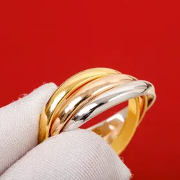 2022 Pure 925 Sterling Silver Band Ring Barty Jewelry Three in One Women Men زوجان مشهورون العلامة