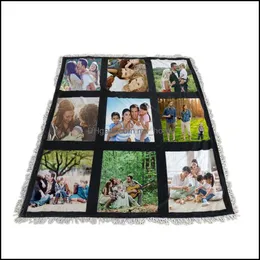 Wholesale! Sublimation White Blank Blanket 9 15 20 Panels Soogan Carpet Square Blankets Theramal Transfer Printing Quilt A12 Drop Delivery