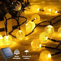 Luzes de cordas solares iluminação de globos LEDs ao ar livre com modos USB à prova d'água Pátio de energia solar Luz para a decoração de festa do jardim j220531