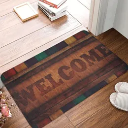 Carpets Welcome Letter Wood Doormat Printed Soft Bathroom Living Room Floor Carpet Balcony Rug Door Mat Dustproof Bath