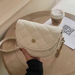 HBP Crossbody Bag Retro Elmas Grid PU Deri Zincir S Kadınlar için Zarif Uygulamalar Eyer Omuz Bayanlar Çantalar ve Çantalar 220727