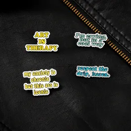 Quote Fun Enamel Pins Custom 'ART IS THERAPY 'Lapel Pin Shirt Bag 'Respect The Drip Karen 'Badge Jewelry Gift for Friends