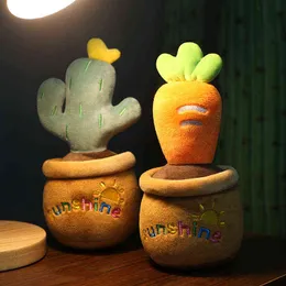 Cm Pc Sunshine Flowerport Plush Stuffed Cactus Carrrot Cartoon Animals Cat Bear Pig Tiger Decorate Car Air Cleaner Toy J220704