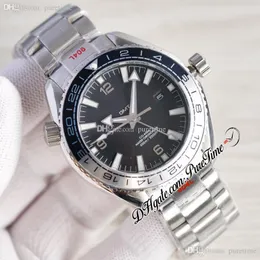 Diver 600M GMT A21J MANS MANS WATCH أسود DIAL أبيض علامات الفولاذ المقاوم للصدأ سوار 215.30.44.22.01.001 WATTSES 7 نمط PHERETIME I39H8