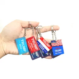 2024 Trump Keychain US Election Keychains Campaign Slogan Plastic Key Chain Keyring