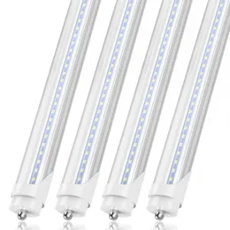 JESLED T8 8FT LED Tubes 5000K 6000k Frosted Covers FA8 Led Tube Lights Transparent Cover Single Row 16 Packs