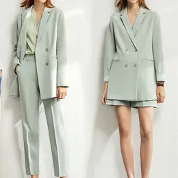 AMII minimalism Spring Office Lady Blazer Women Vneck Tanks Pants Female Shorts Säljs separat Blazers 12060909 220727