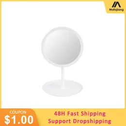 Compact Mirrors Makeup Vanity Mirror Cosmetic Table Storage Touch Screen Face Adjustable Dimmer USB Desk Beauty ToolCompact